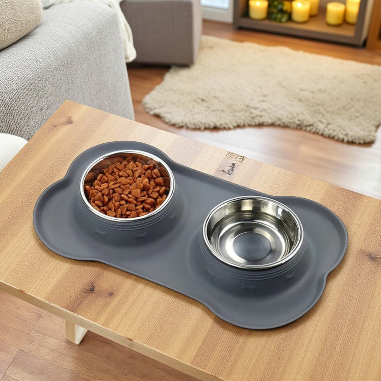 gamelle chien grise base antiderapante