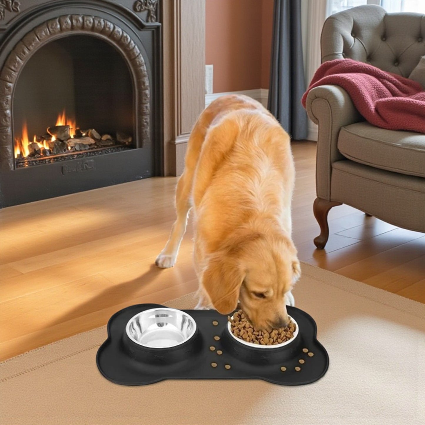 gamelle chien noir base antiderapante