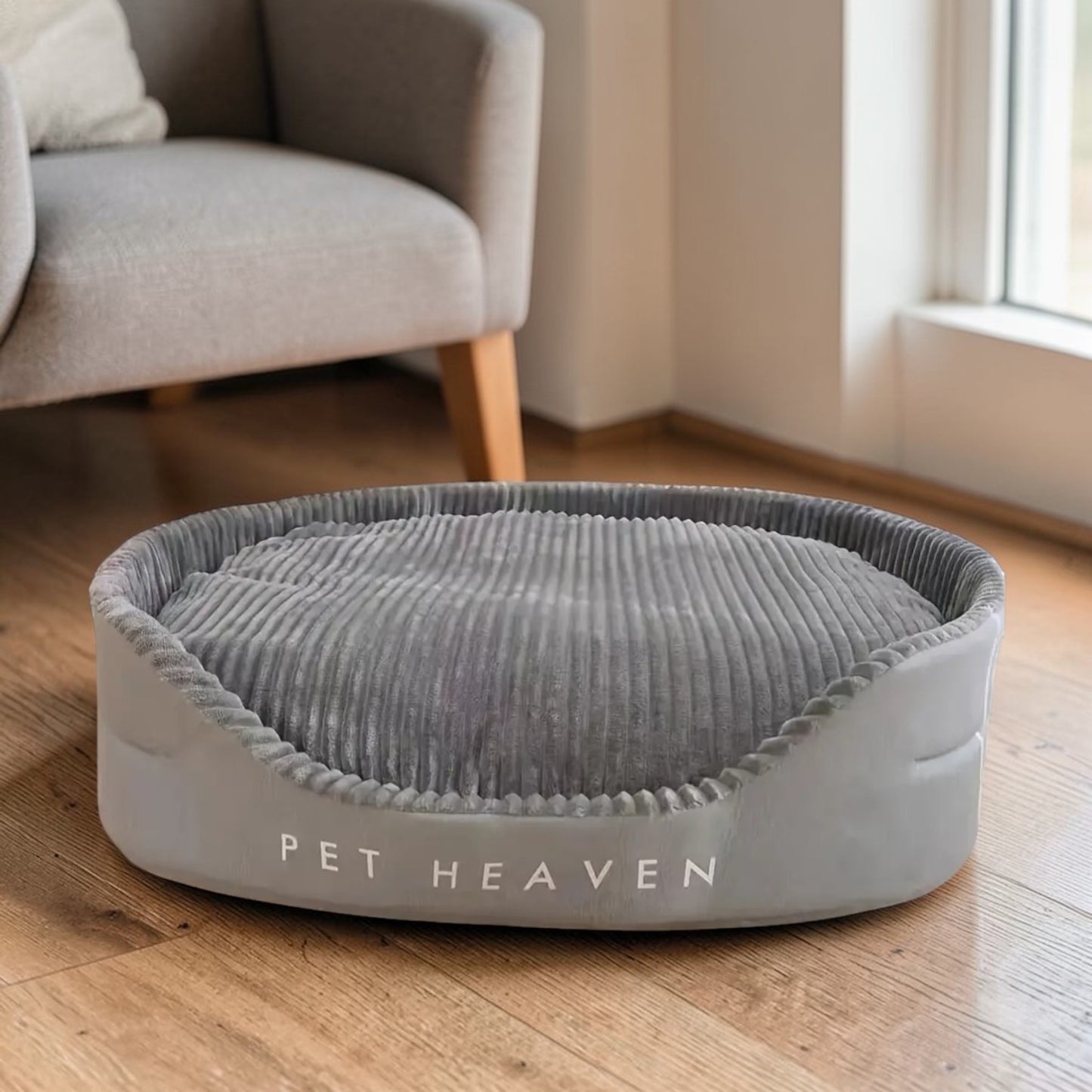 lit pour chien coussin en flanelle gris