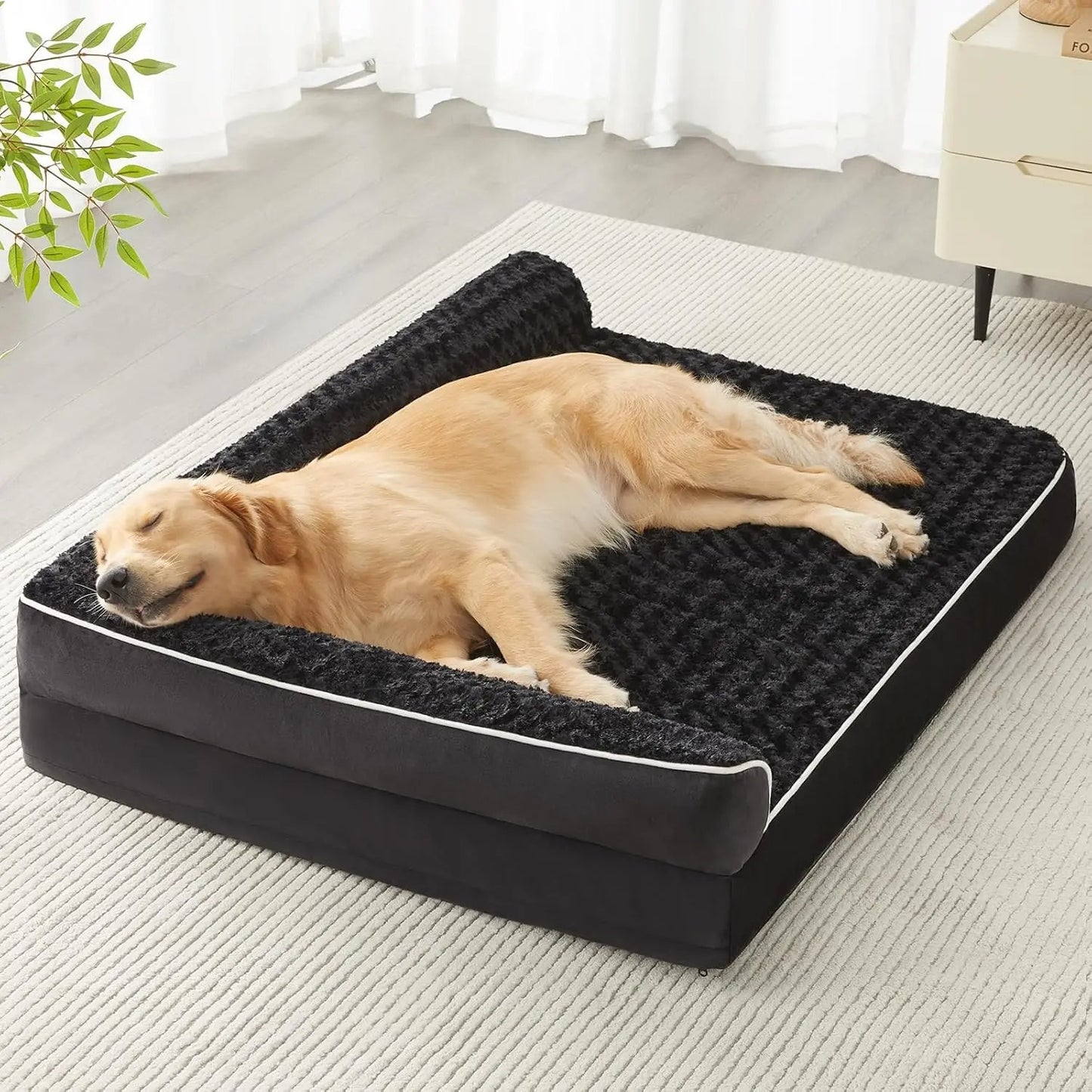 lit pour chien orthopédique noir