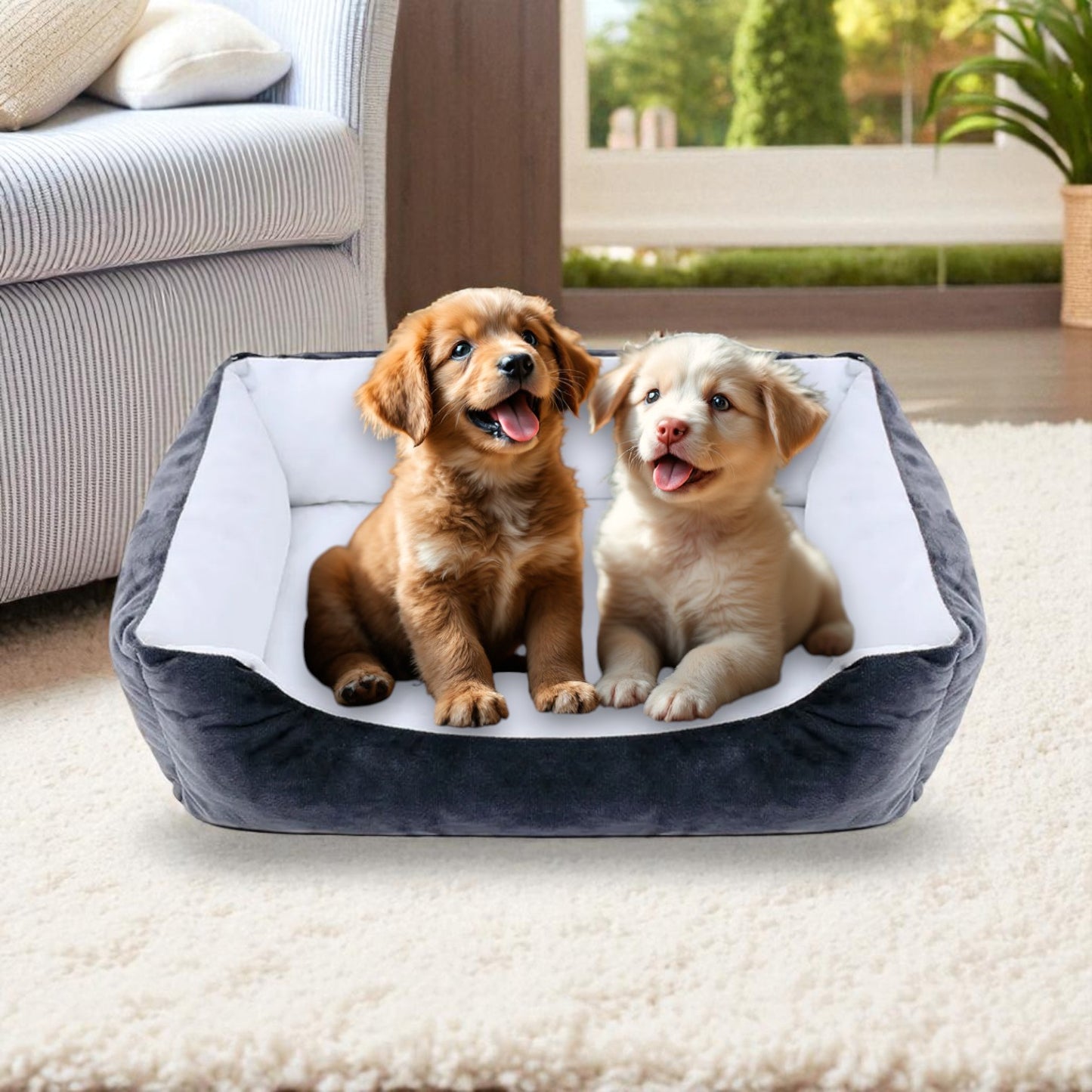 panier chien charcoal 2 chiens