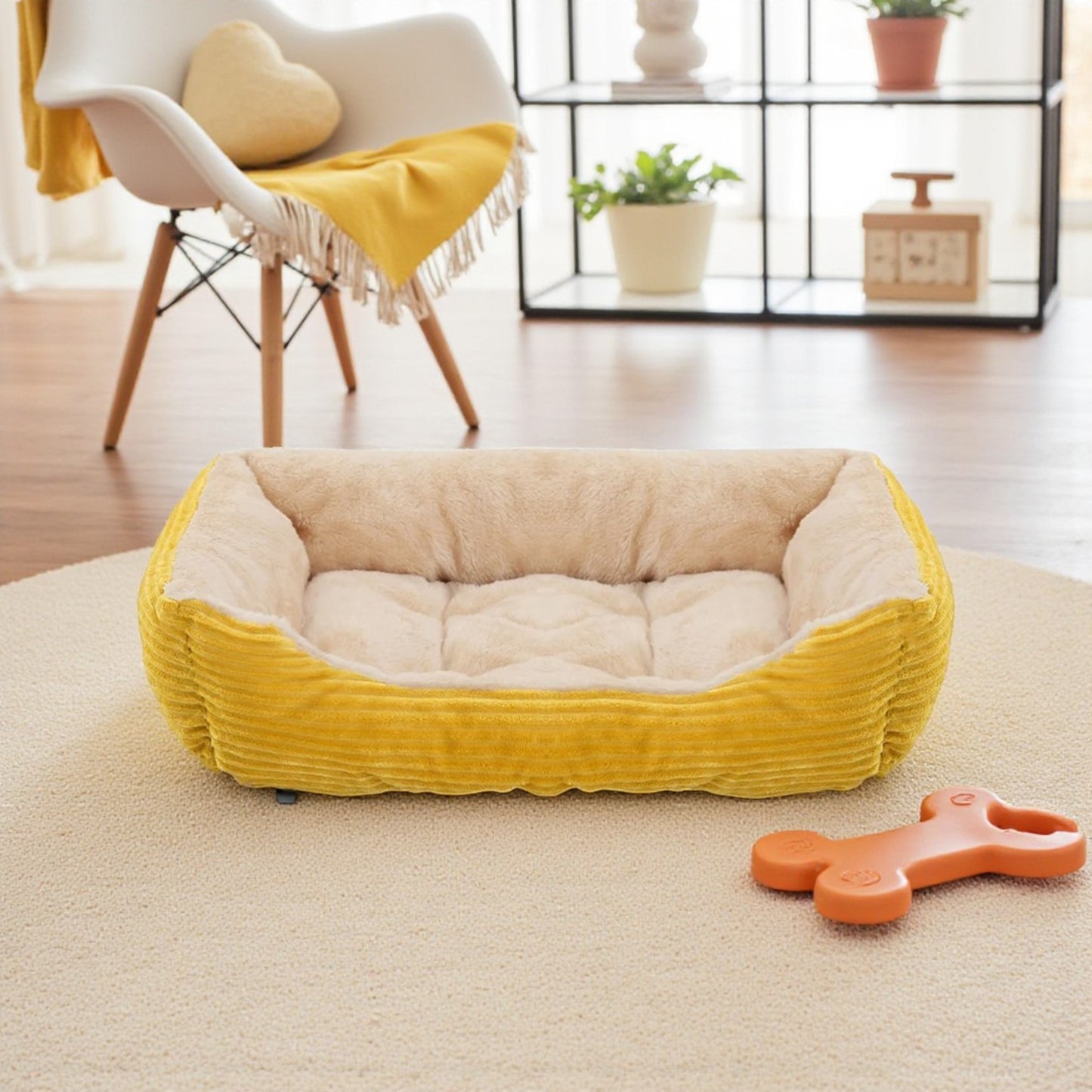 panier chien jaune miel