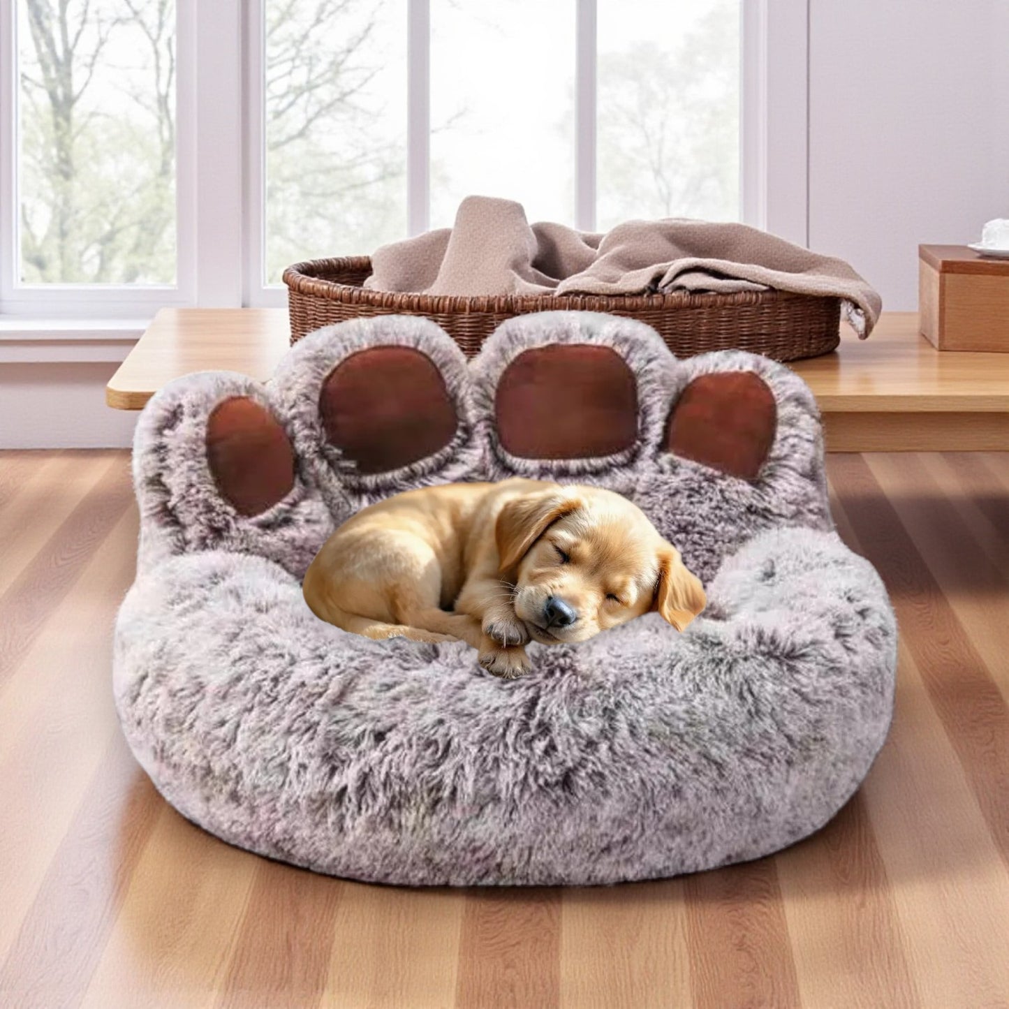 panier chien patte grise chiot