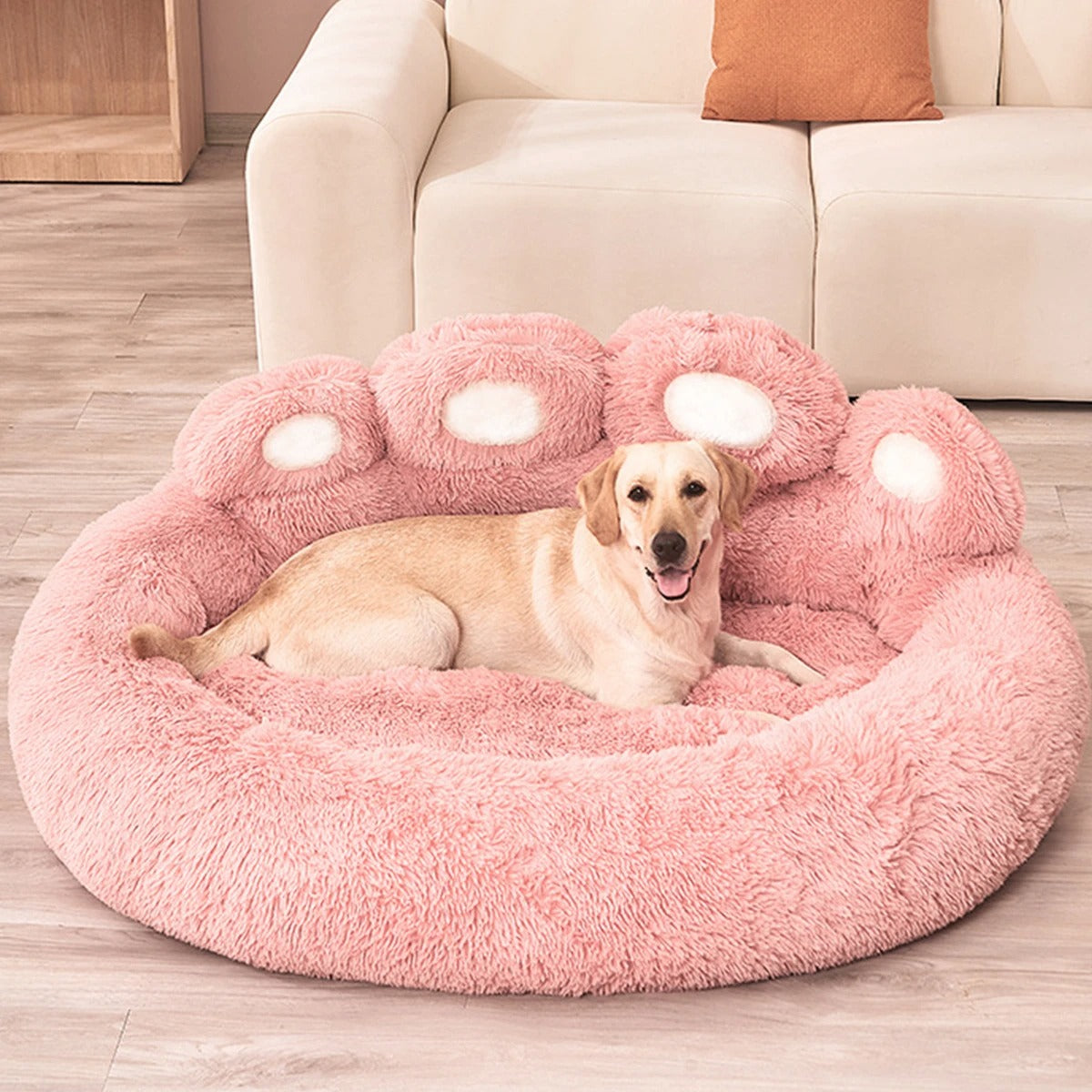 panier chien patte rose