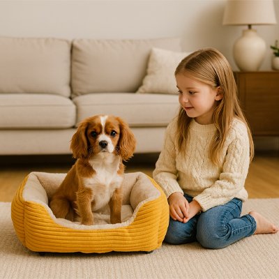panier chien petite fille
