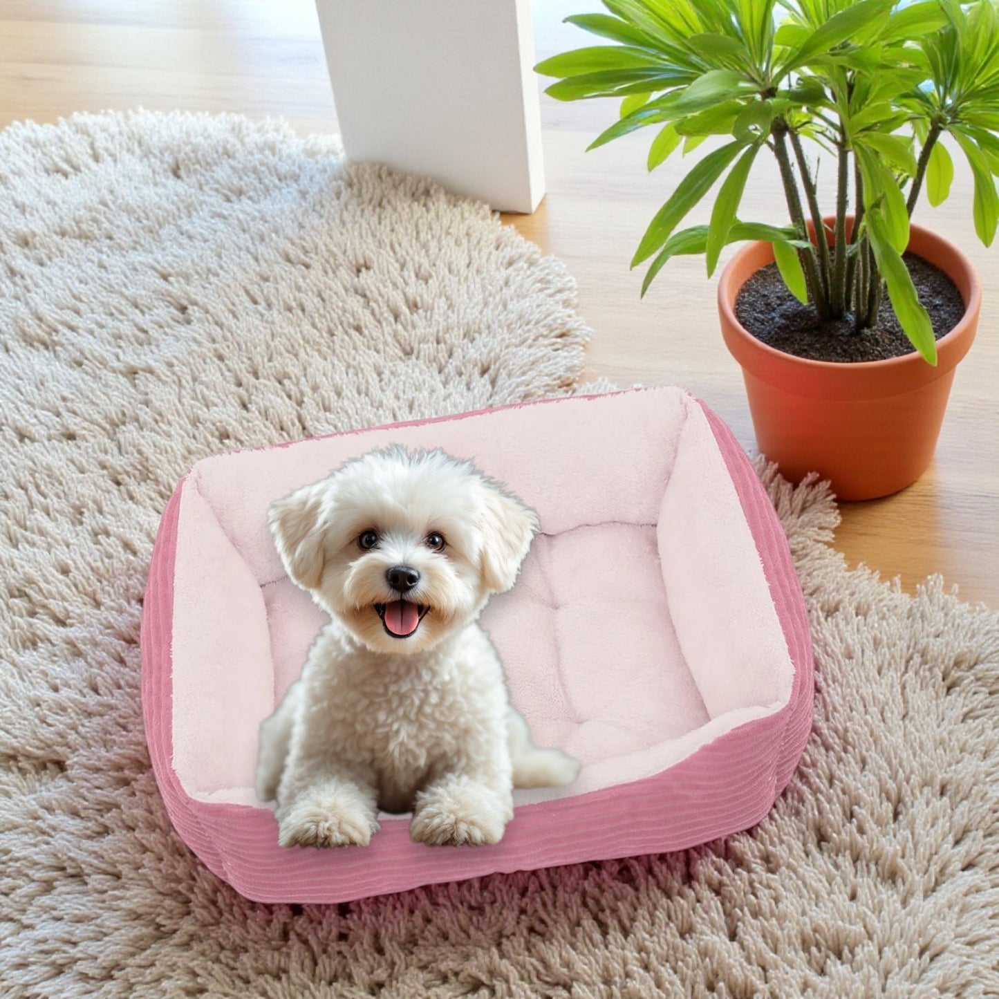 panier chien rose bichon