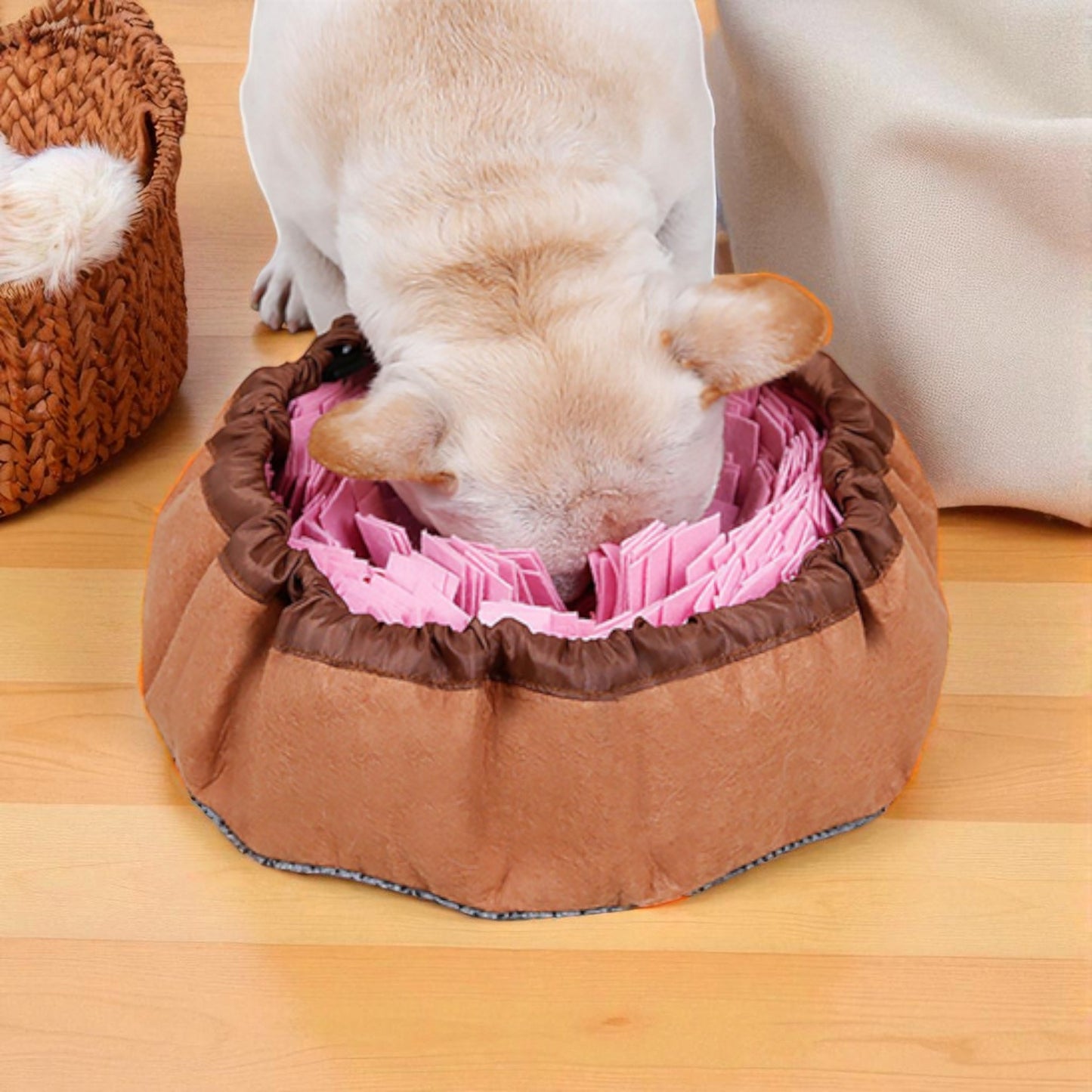 tapis de fouille chien rose fouille