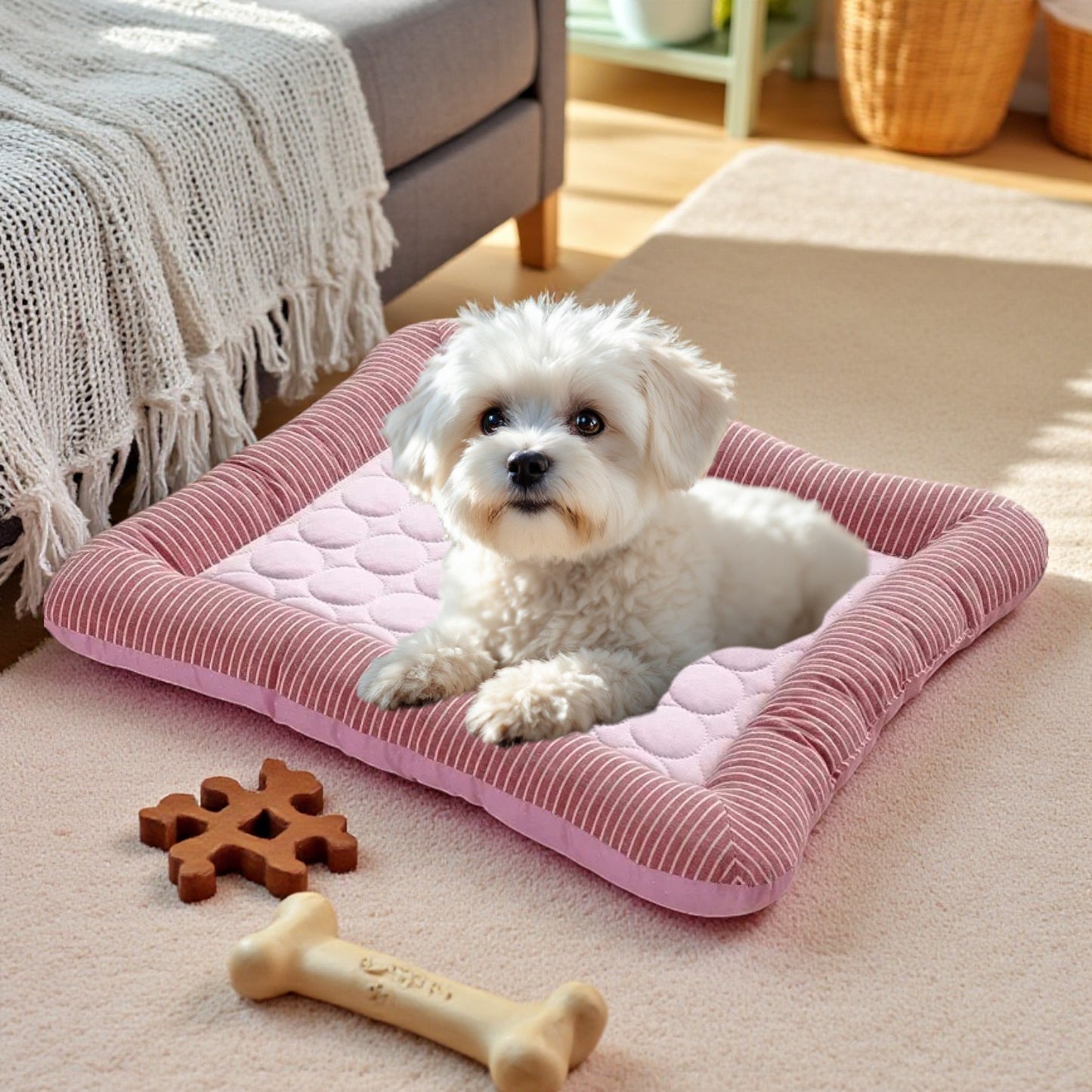 tapis rafraichissant chien bichon