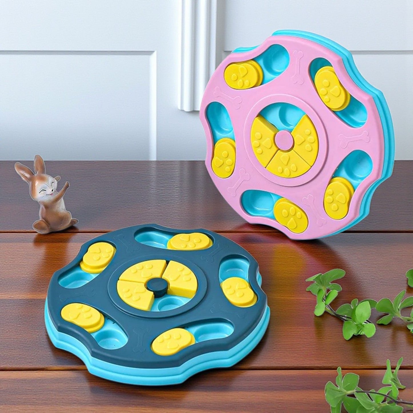 Gamelle anti glouton rose et bleu