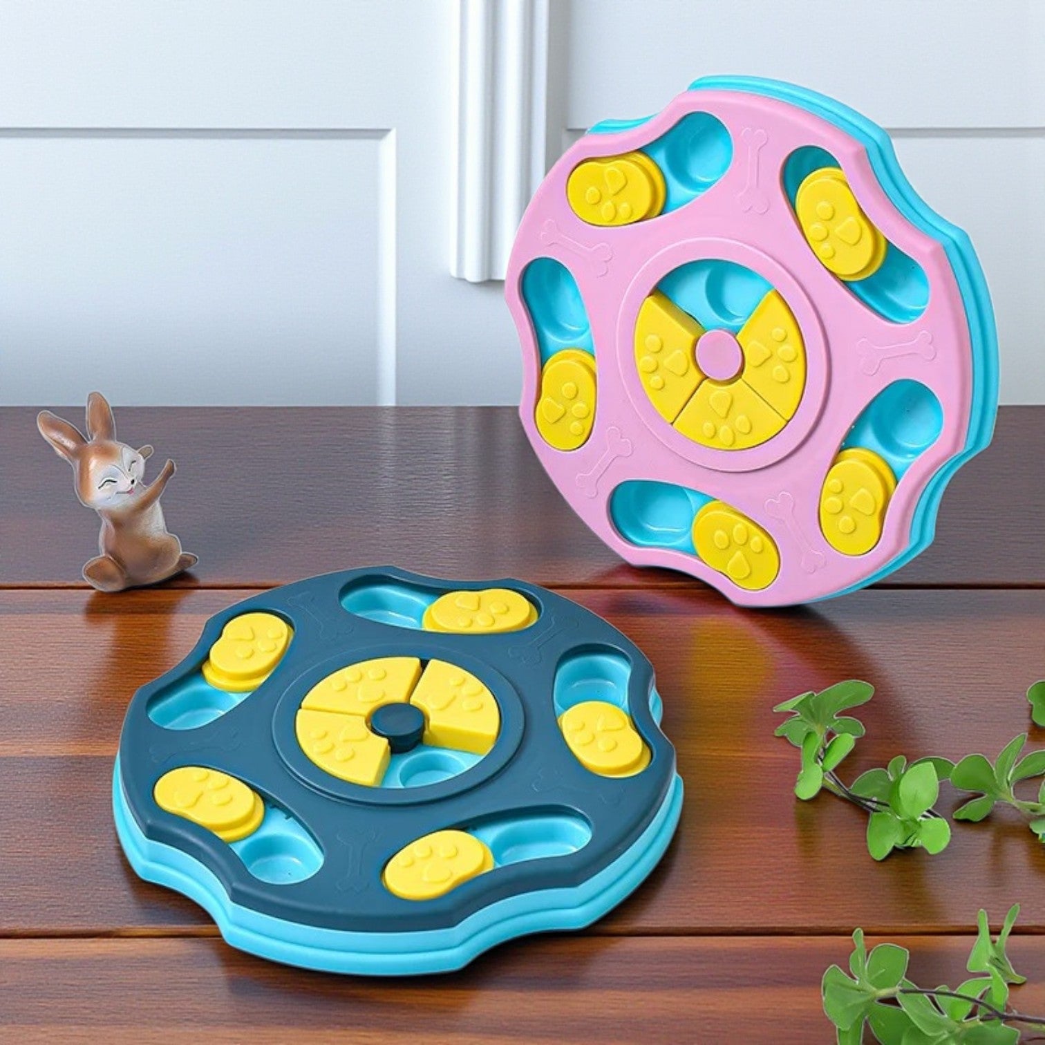 Gamelle anti glouton rose et bleu