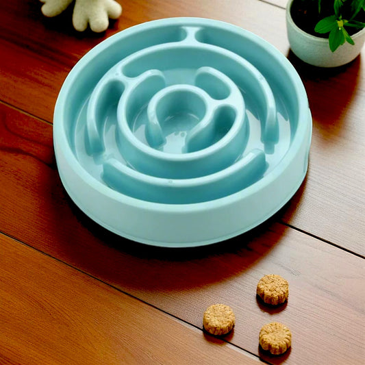 gamelle anti glouton bleu bois croquettes