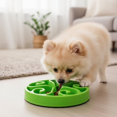Gamelle anti glouton chien vert