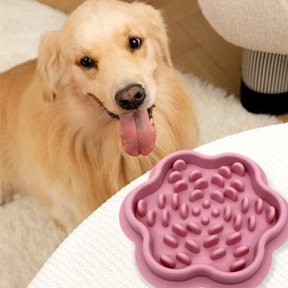 Gamelle anti glouton en forme de fleur rose