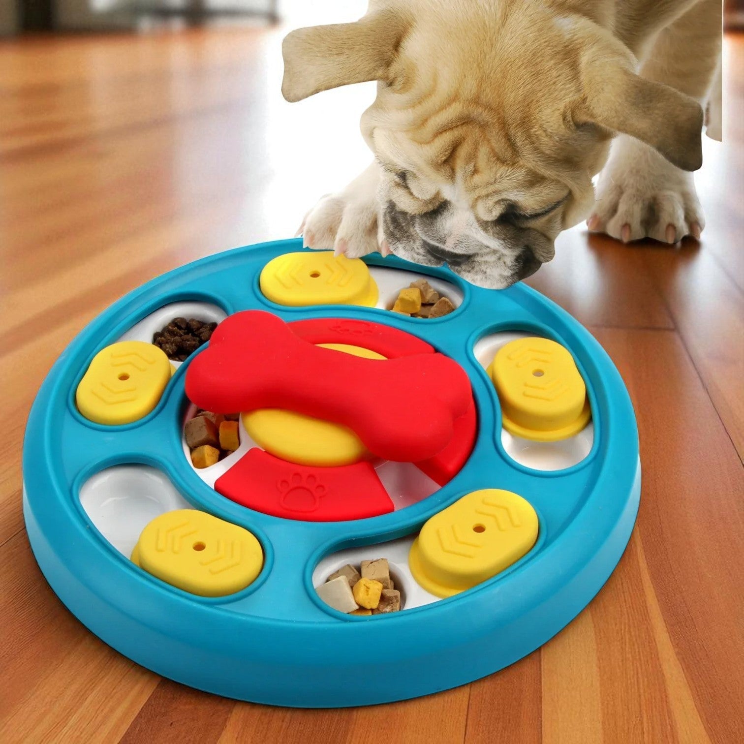 Gamelle Anti Glouton HappyBite bleu chien