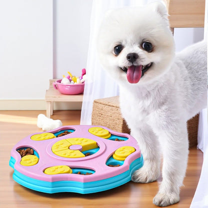 Gamelle anti glouton pour chien rose