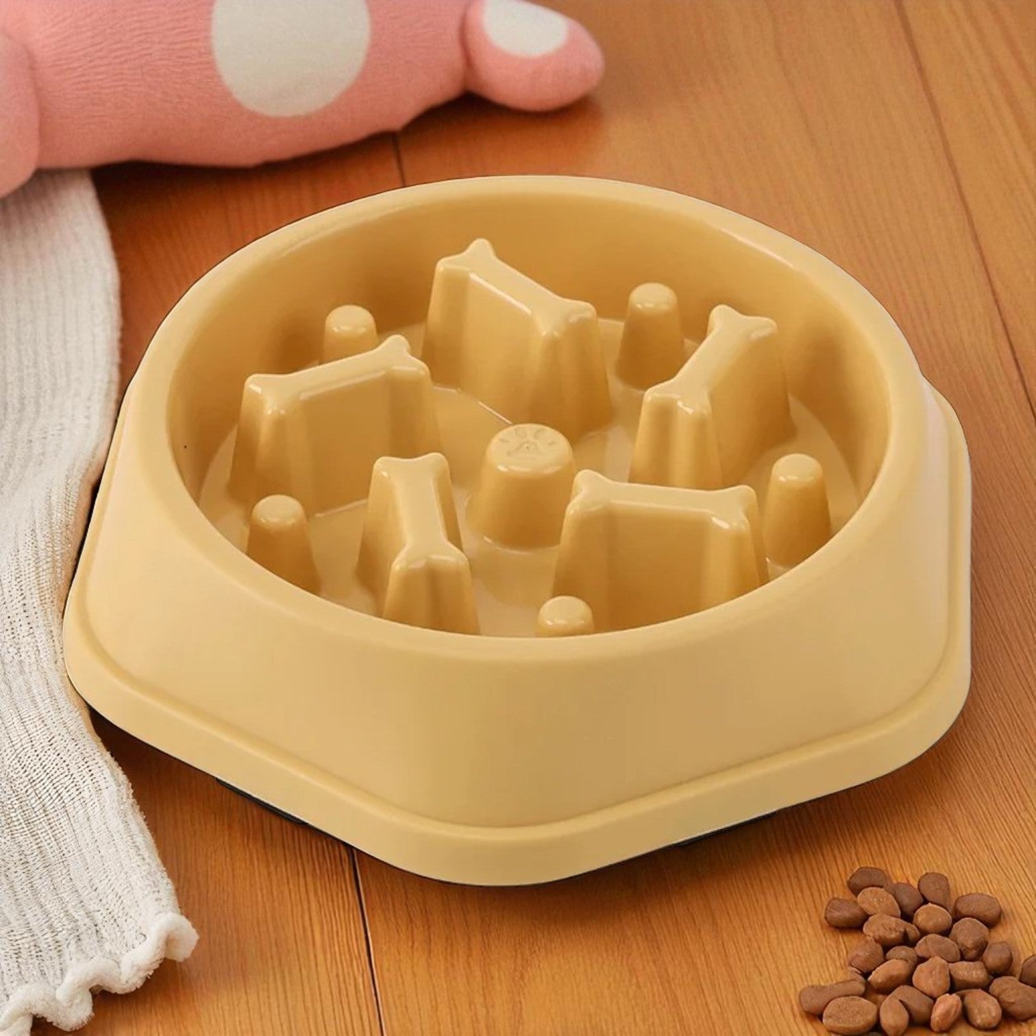 Gamelle Anti Glouton Puzzle jaune croquettes