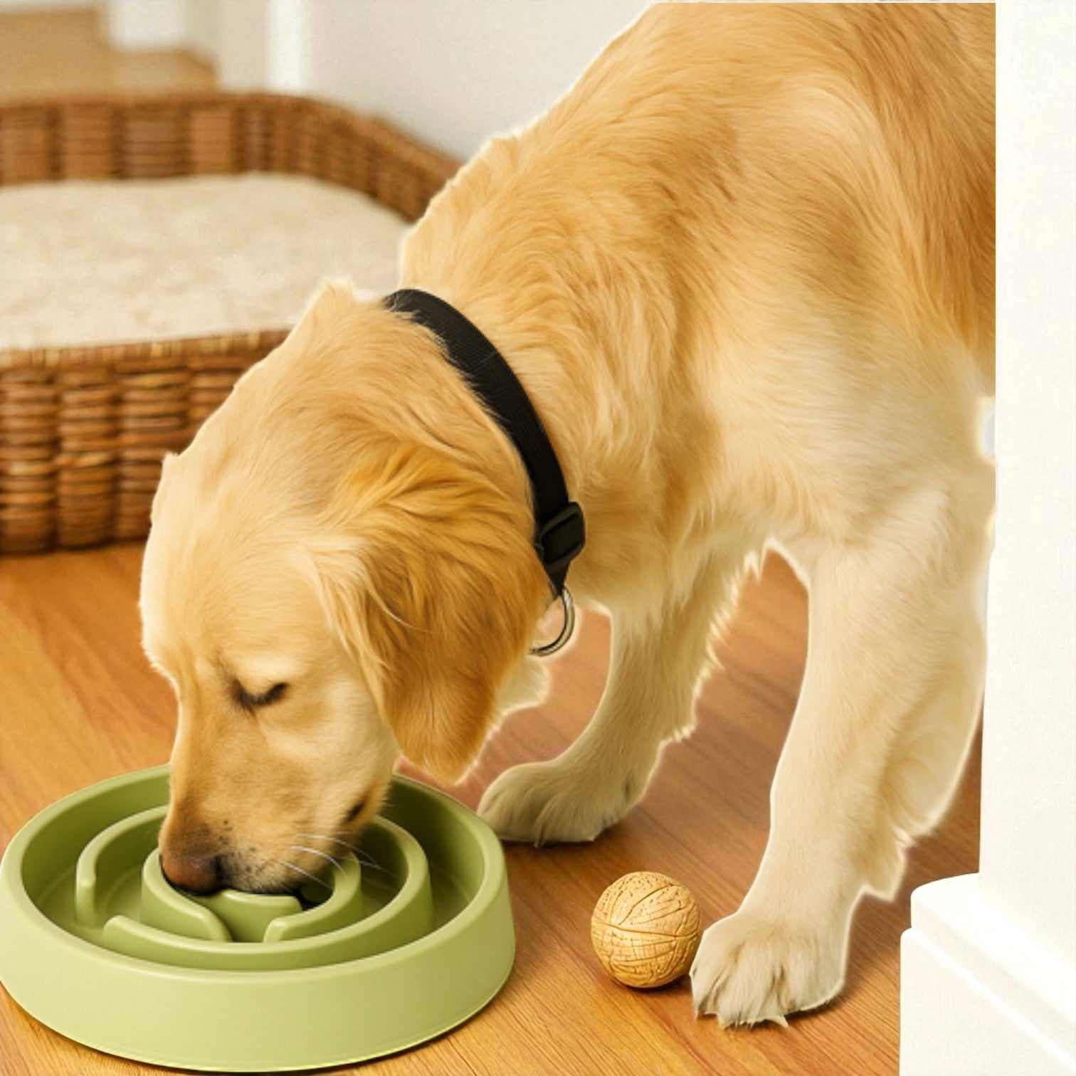 gamelle anti glouton vert chien panier