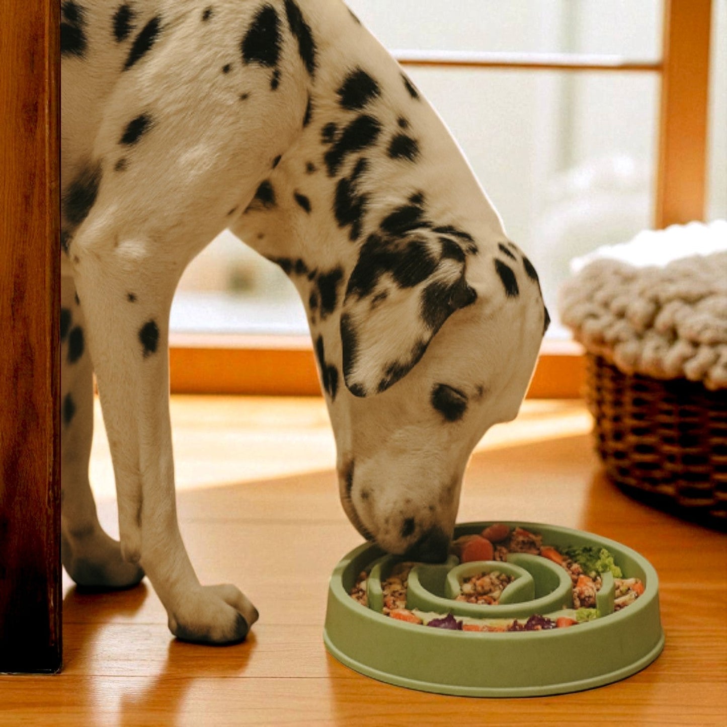 Gamelle Anti Glouton vert chien mange