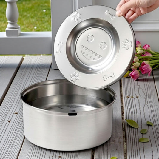 gamelle inoxydable dans décor printemps