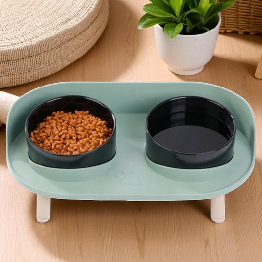 gamelle chien surelevee base verte plante