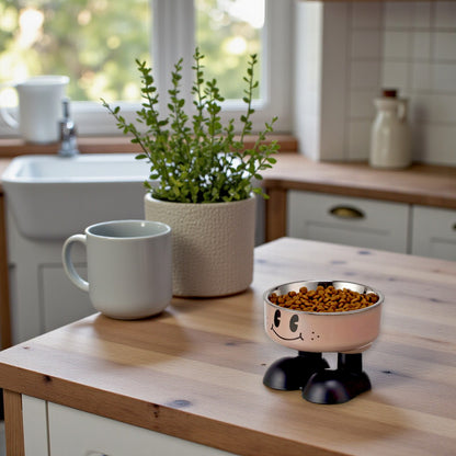 gamelle chien surélevée brun dans la cuisine