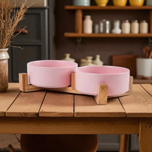 gamelle chien surelevee rose