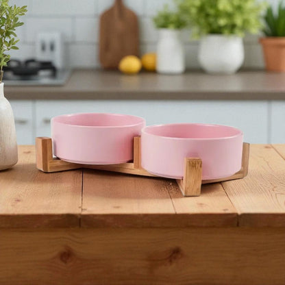 gamelle chien surelevee rose1