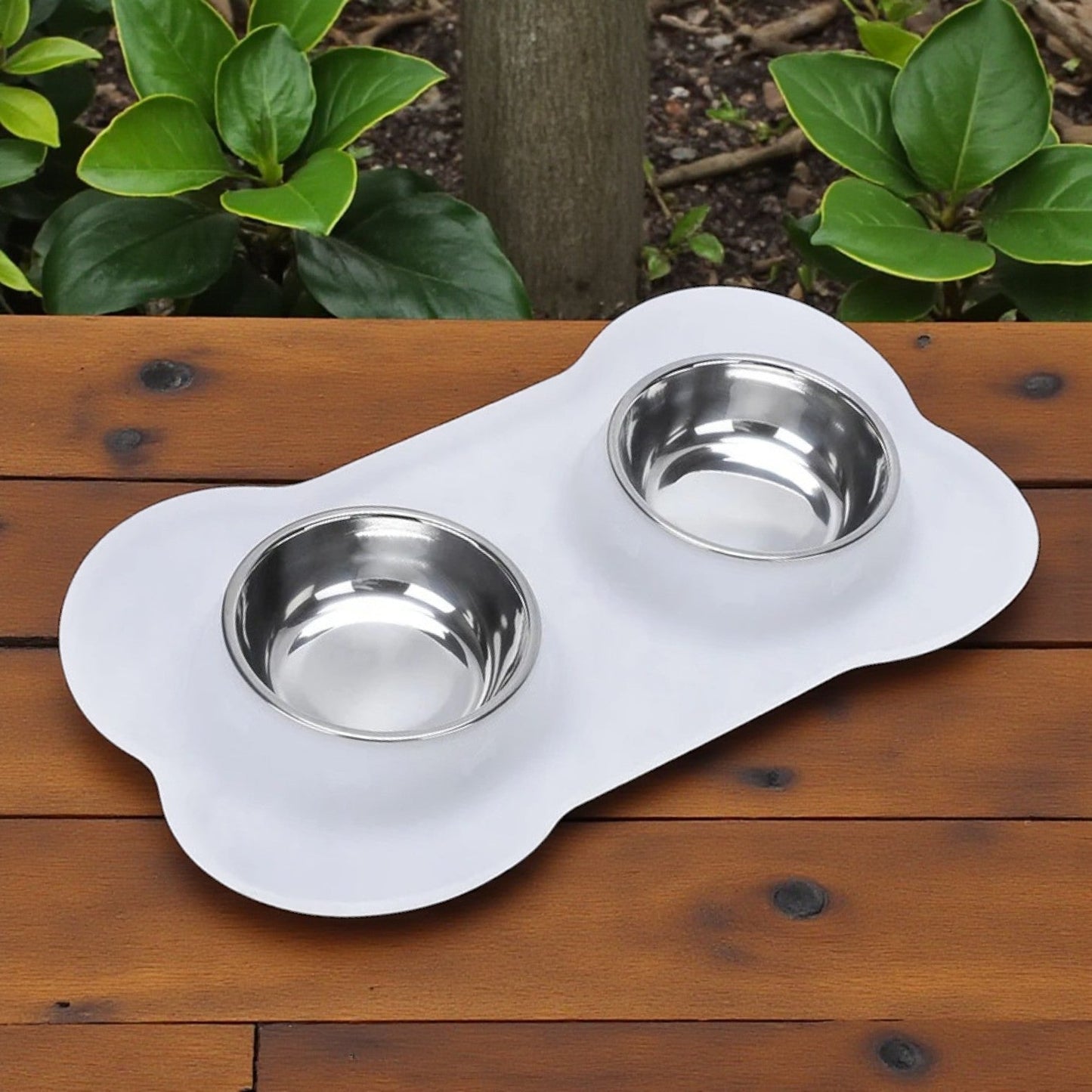 Gamelle Double blanc antiderapante