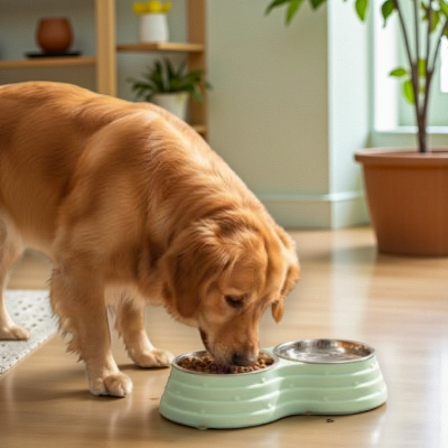 Gamelle Double Inoxydable  glden mange croquettes