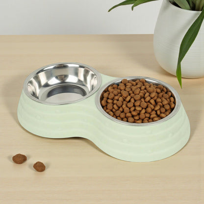 Gamelle Double Inoxydable  pour eau et croquettes