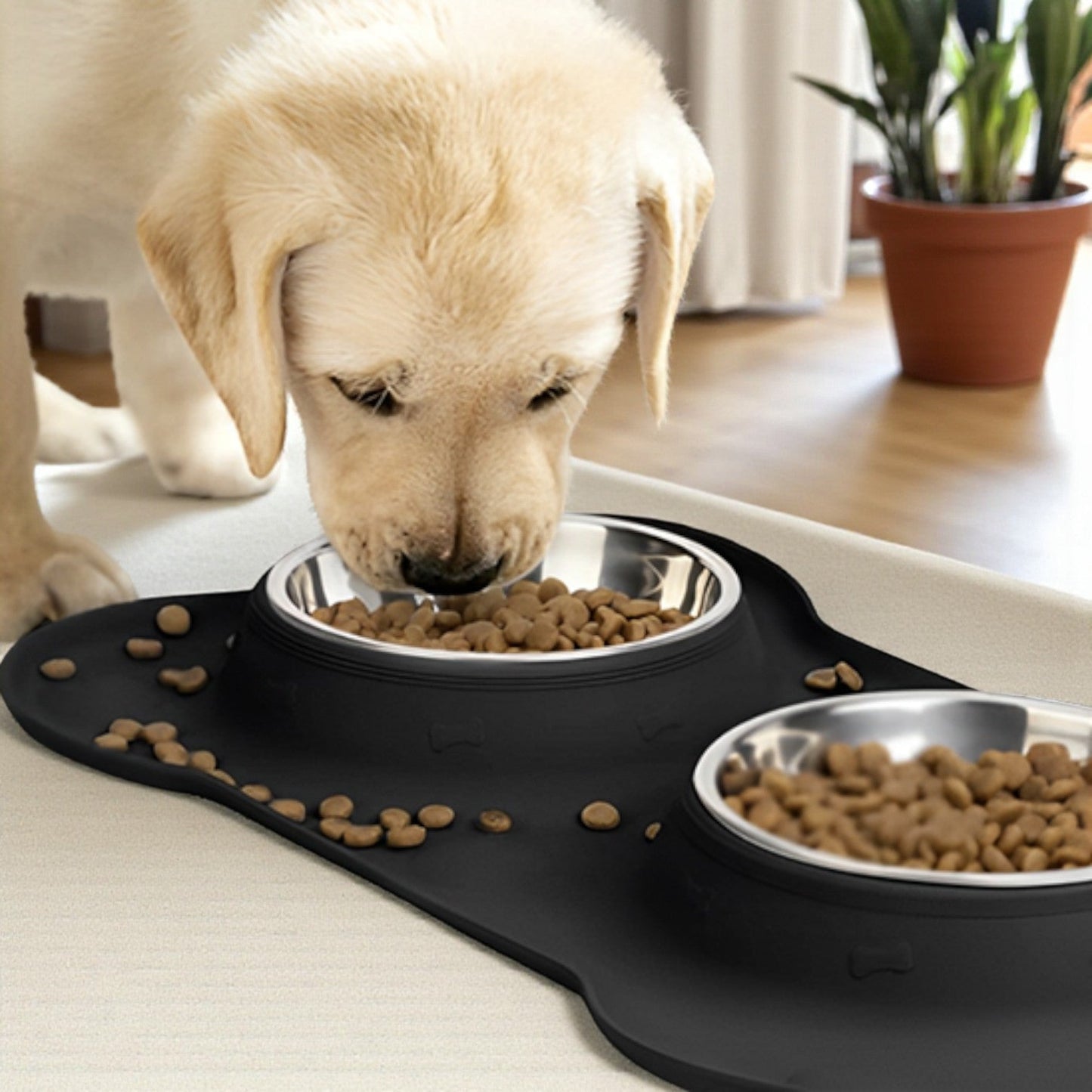 Gamelle Double noir avec base antiderapante