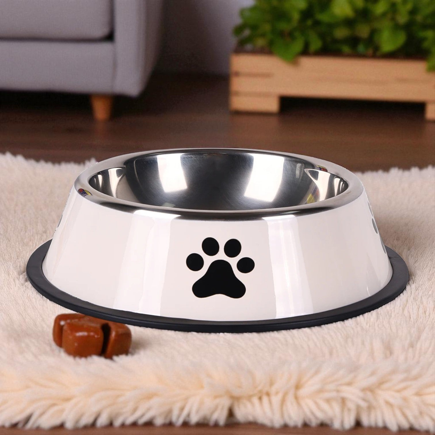 Gamelle Inox Antidérapante  Chien PawZen blanc