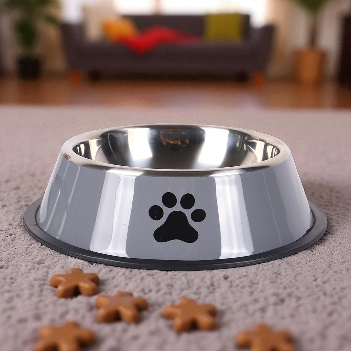 Gamelle Inox Antidérapante pour Chien PawZen gris