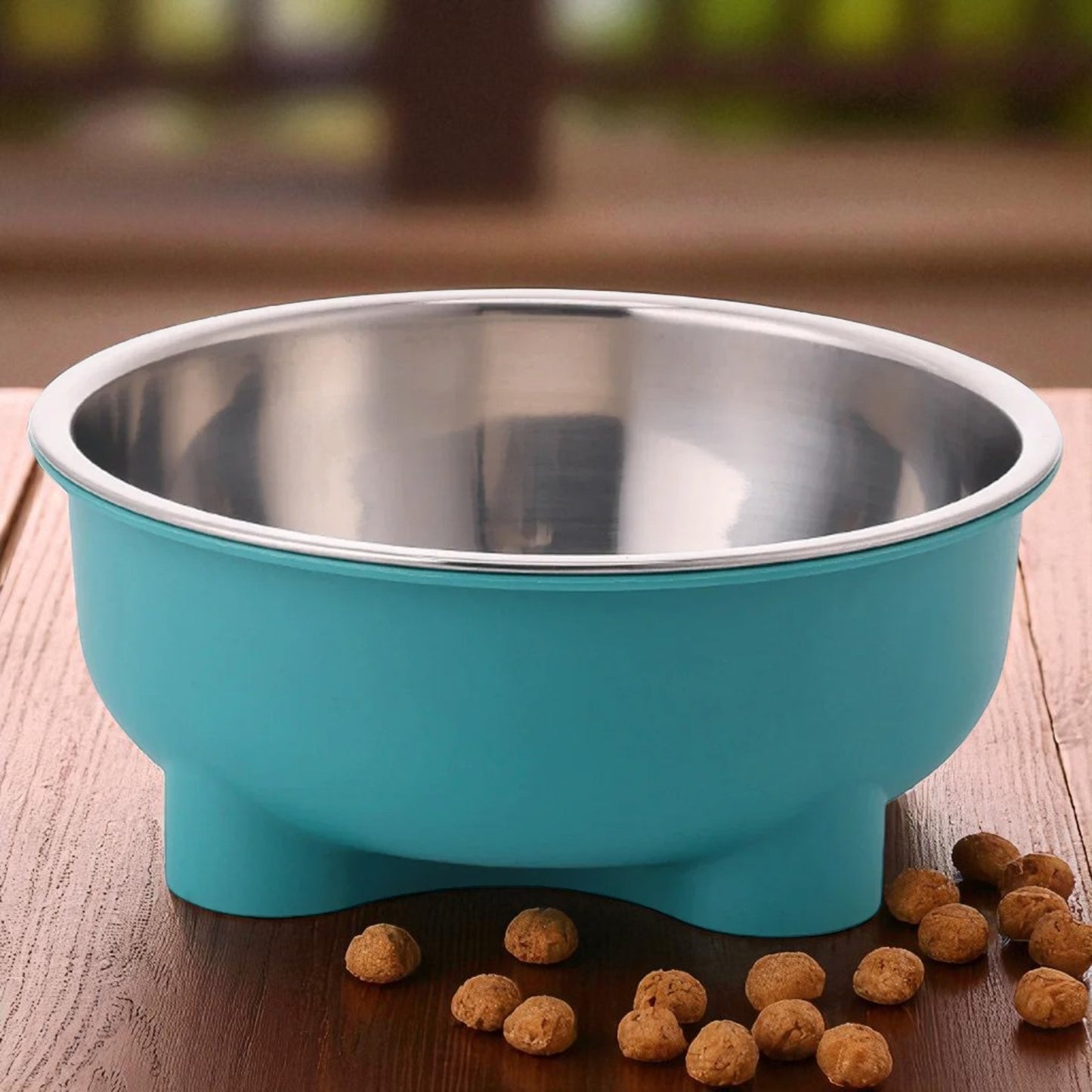 gamelle inox turquoise croquettes