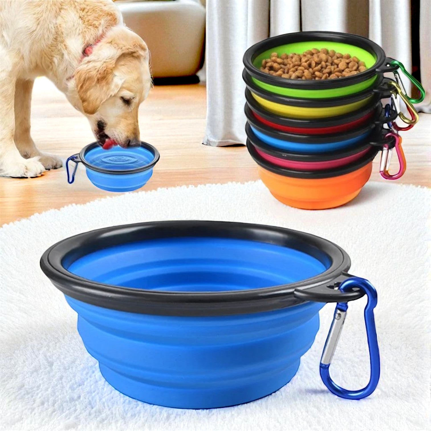 Gamelle Pliable pour Chien bleue