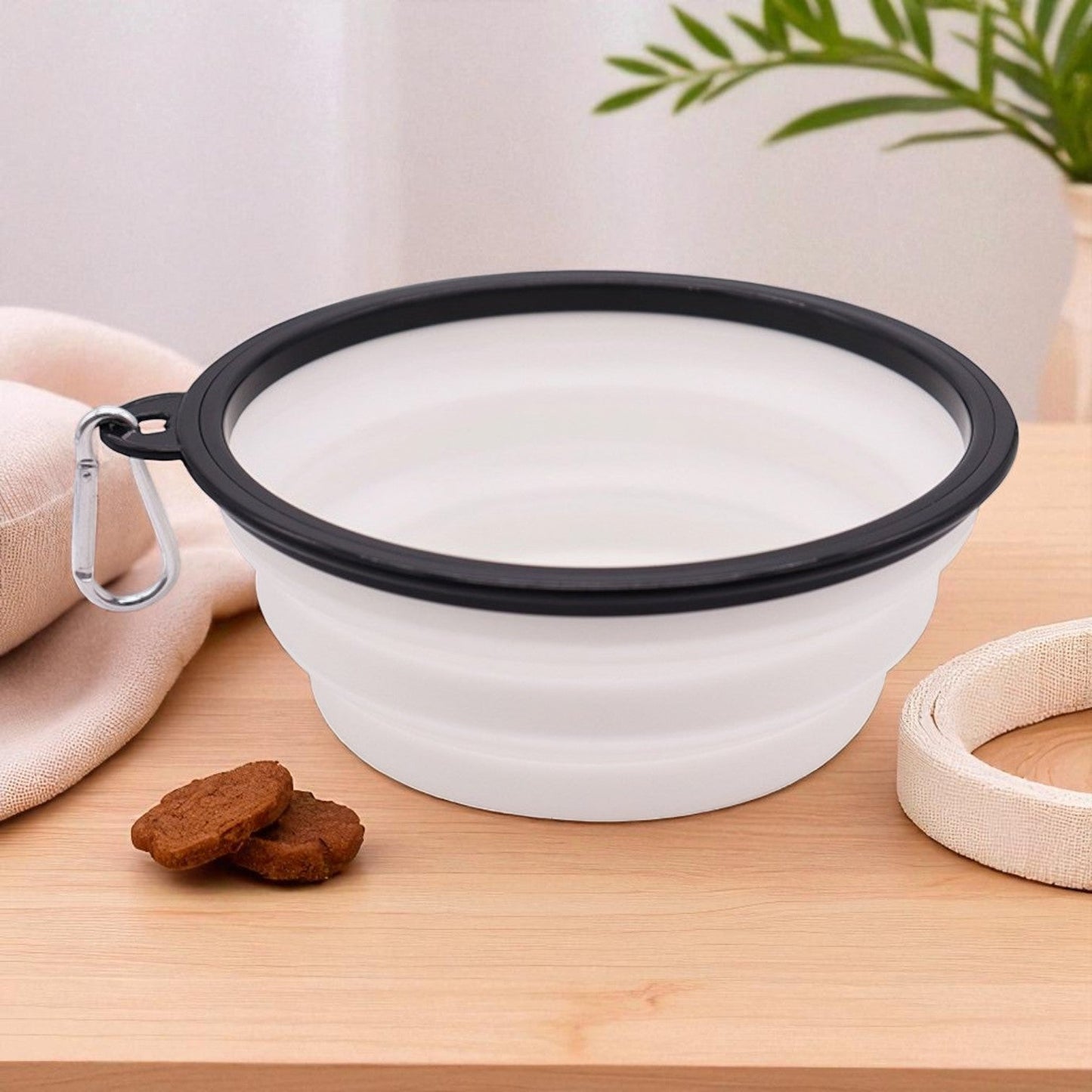 Gamelle Pliable pour Chien  FlexiBow blanc