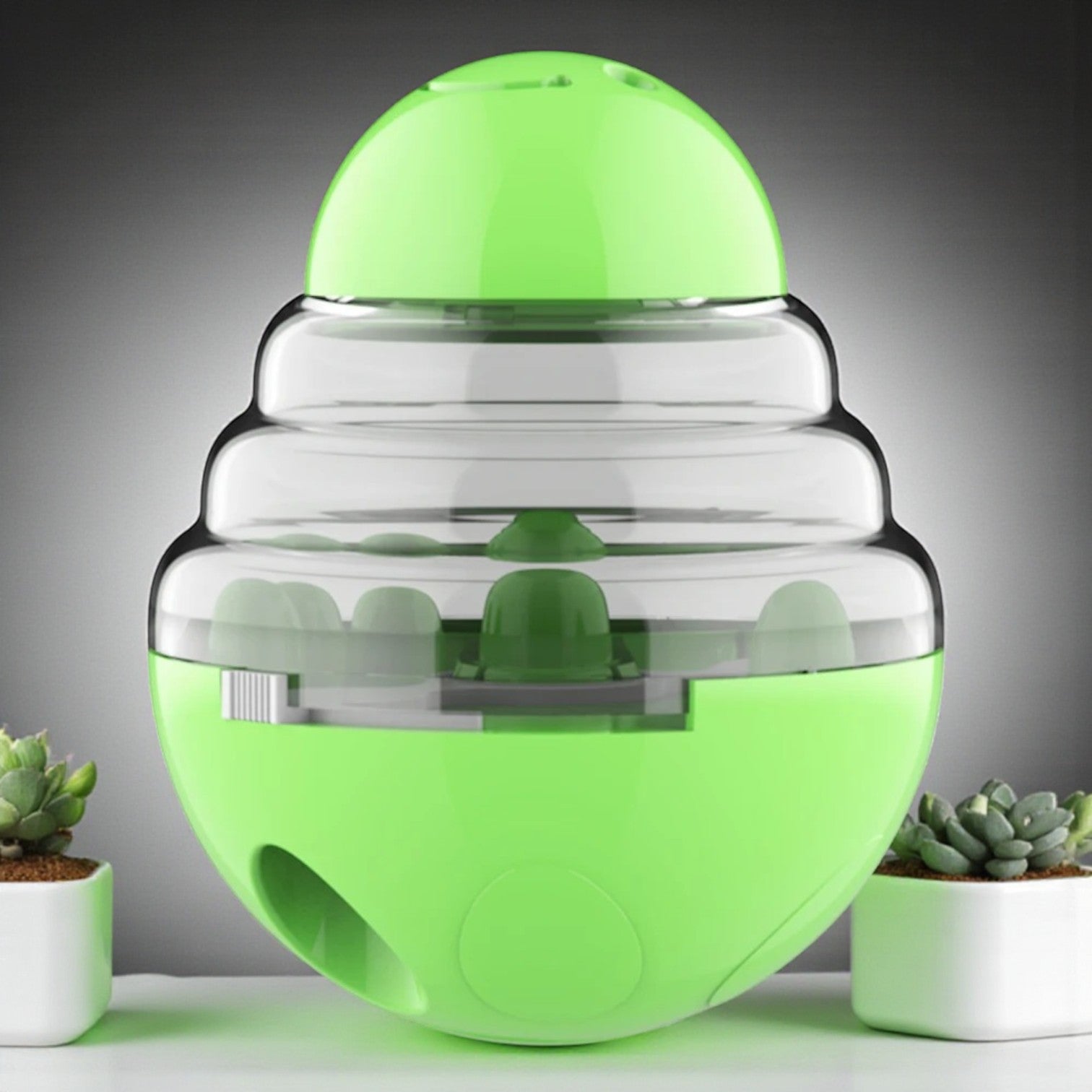 Jouet pour chien CroqToupie vert avec plantes