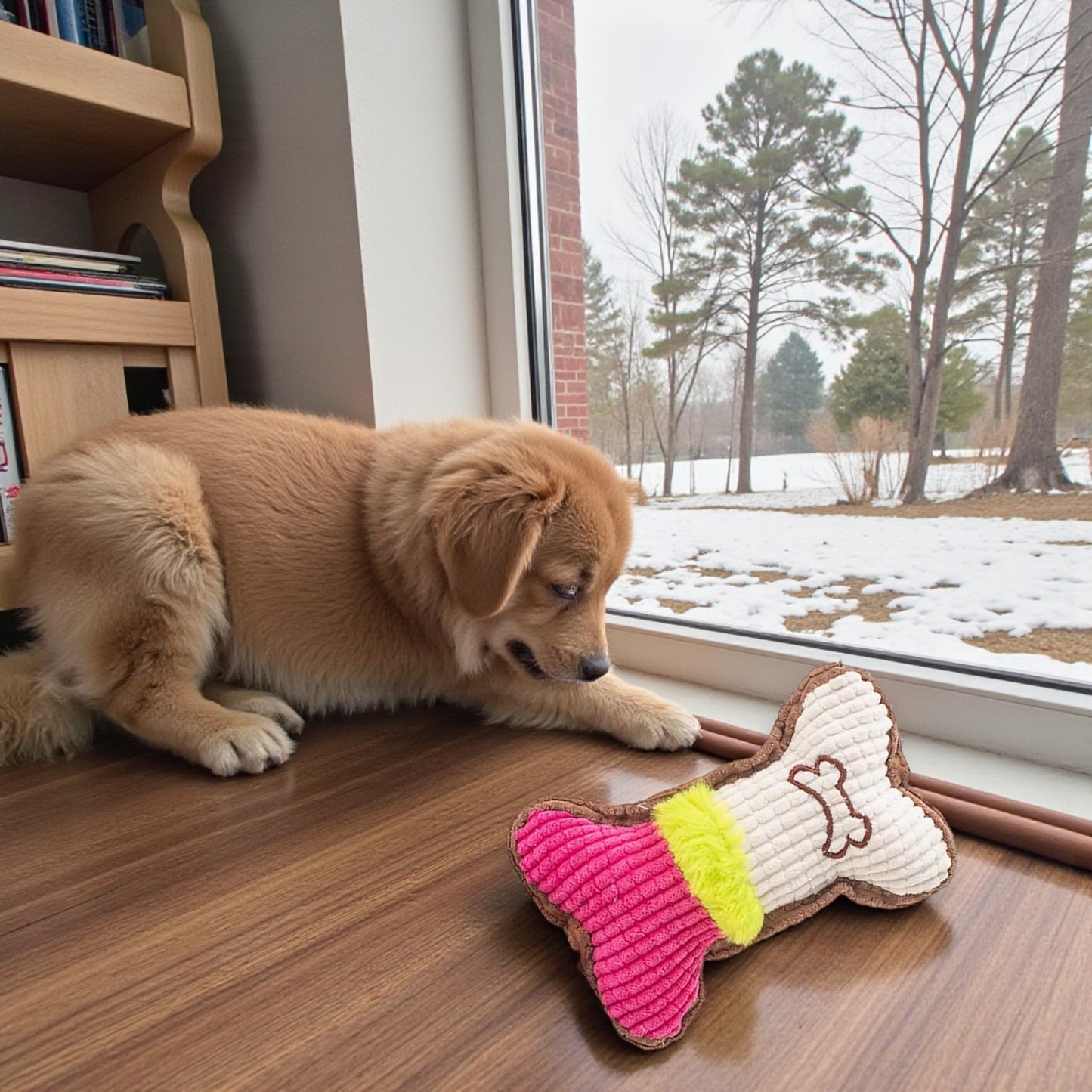 jouet pour chien proche une fenêtre