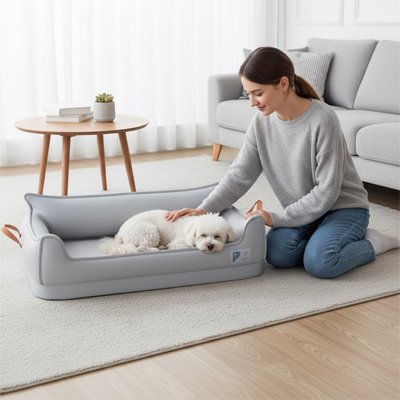  lit pour chien avec un bichon