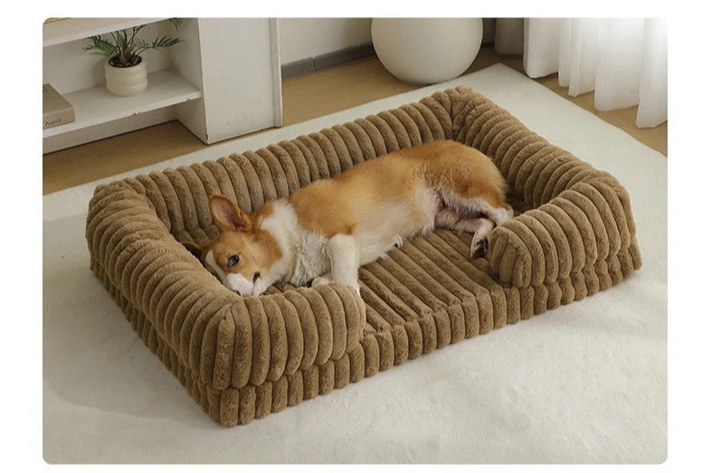 lit pour chien  brun corduroy