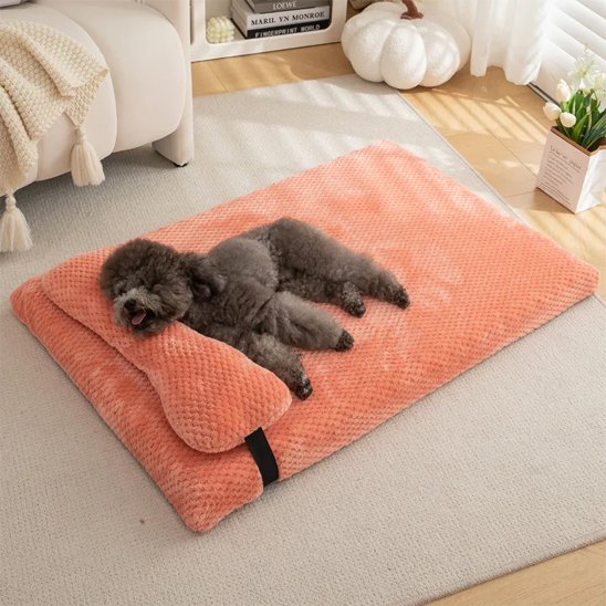 Lit pour chien confortable corail