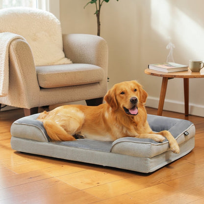 lit pour chien confortable en foam gris