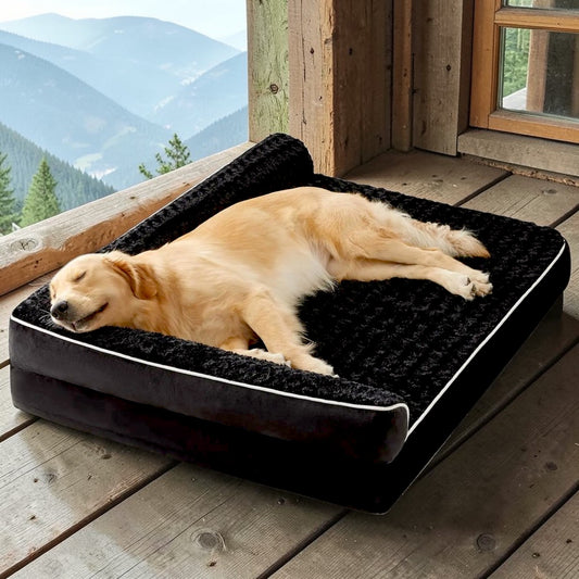 lit pour chien orthopédique confortable noir
