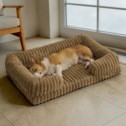 lit pour chien  corduroy brun