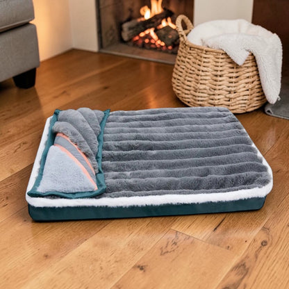 Lit pour chien en velours gris