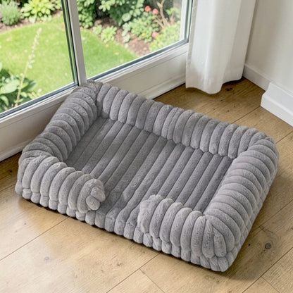 lit pour chien  confortable gris pale