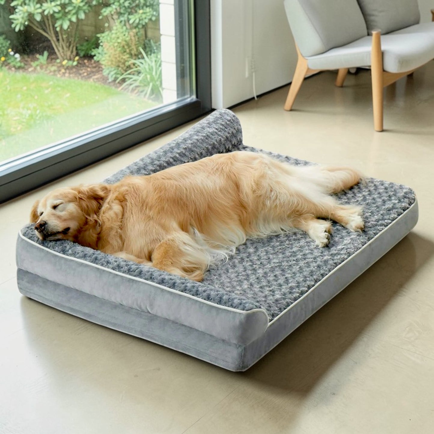 lit pour chien confortable orthopédique gris