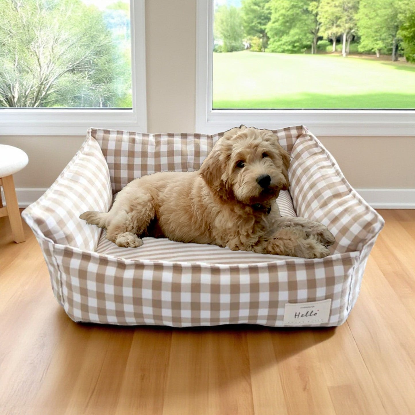 Panier chien beige moelleux