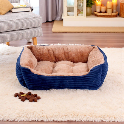Panier Chien bleu marin cosy velours