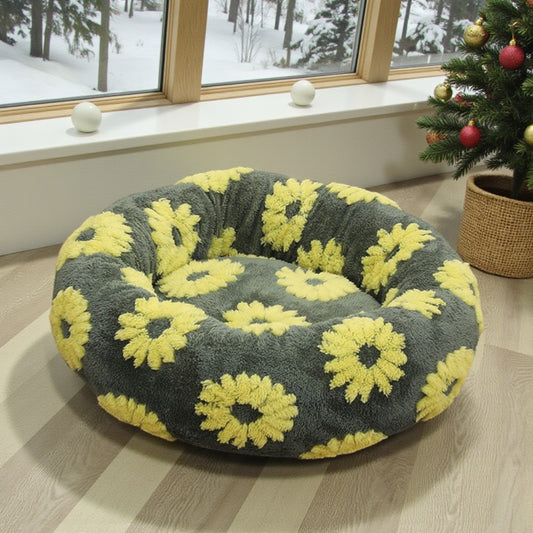 panier chien en fleur jaune
